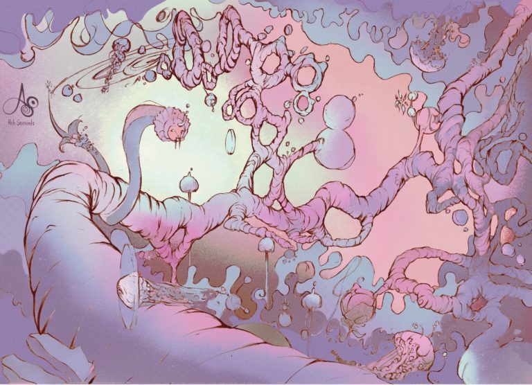 Ash Samuels - Dreamscape No. 2 - Ballpoint Pen/Mixed Media