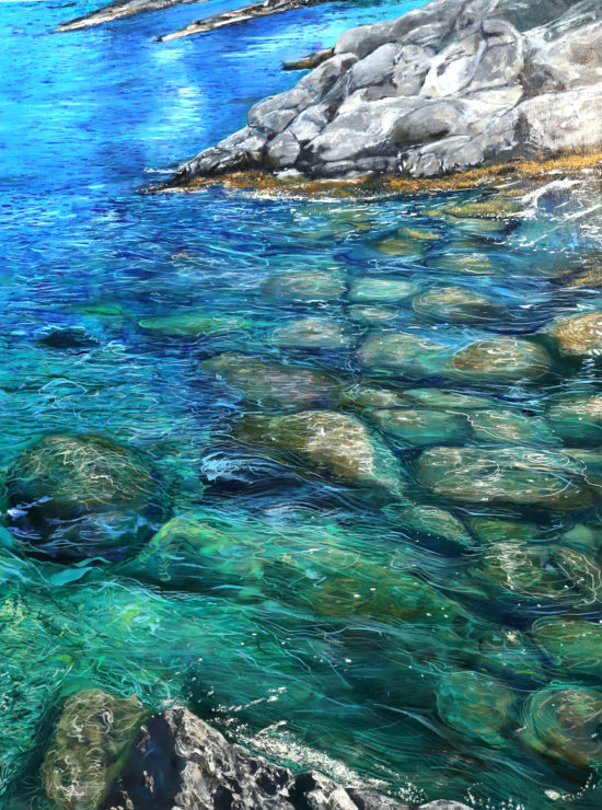 An oil painting of a seascape area located in Namalu Maui