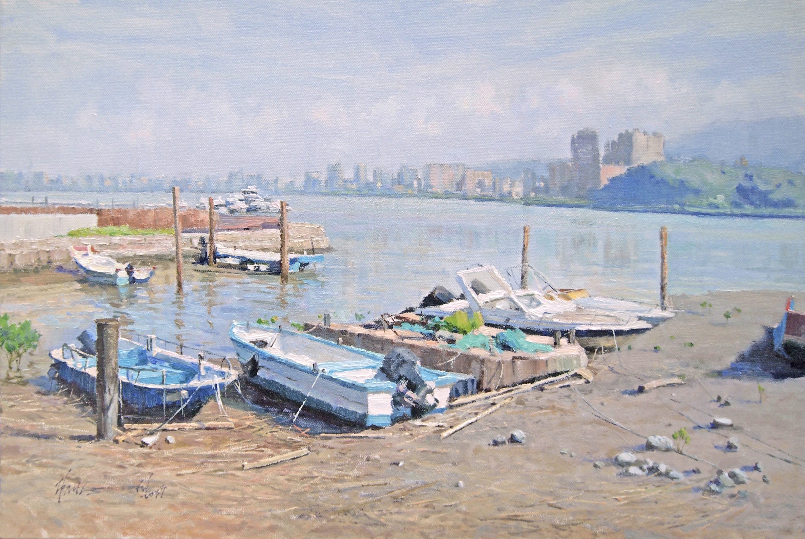 Artist: YANG CHAN CHEN Title: Tamsui riverbank in the morning