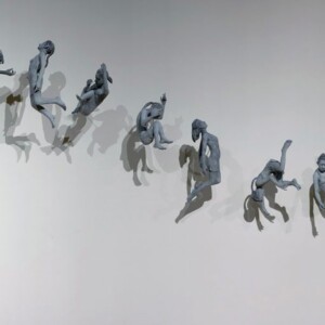 Drift Series, A Dream Within a Dream - White Stoneware, Stainless Steel hangers