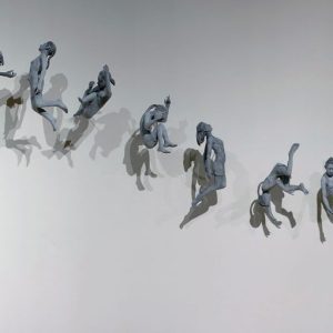 Drift Series, A Dream Within a Dream - White Stoneware, Stainless Steel hangers