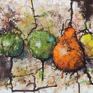 Randy Carboni - A Splattering of Fruit - Ink, watercolor and Acrylic - https://randycarboni.com/