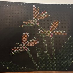 Cassie Krueger - “Bird on a board in yarn paradise” textile