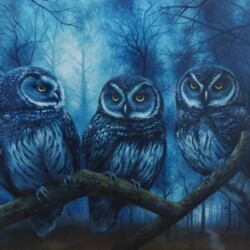 Clotilde Palomino - Owl trio - Oil