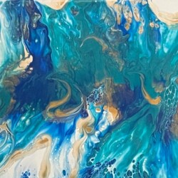 Daria Lahn - ‘Blue sapphire’ acrylic on canvas