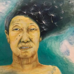 Heekyung Lee - “Life and Death in Memory - The blue” / oil paint and ink