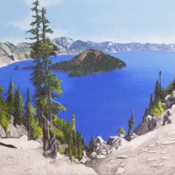 Joan Meade - Wizard Island sculptural acrylics