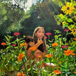 Katie Holton - A Quiet Garden, oil on canvas, 4 x 5 feet