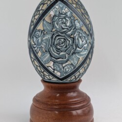 Rebekah J Brown - Roses through the Windowpane-Emu eggshell
