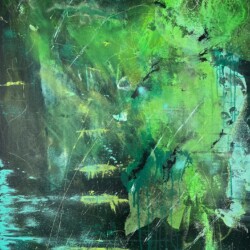 Rick Sullivan - "Midnight In The Lagoon" Acrylic, latex and mixed media
