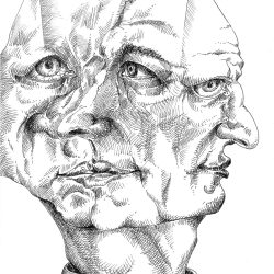 Multiple personality , ink on paper - https://jobbagy.art/ Alex Jobbagy