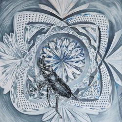 Diamond- Pen, Marker, Color pencil on paper board - No Website Park Jay O