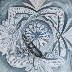 Diamond- Pen, Marker, Color pencil on paper board - No Website Park Jay O