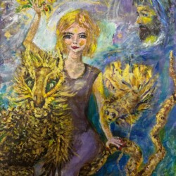 "Lotus of Dreaming", Acrylic on Canvas, 35.5 x 28 cm - No Website Tatjana Tarasenko