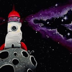 Space Lighthouse, acrylic - taylortheartist.wordpress.com Taylor Newbeck