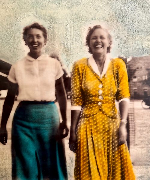 Laughter In Motion' Encaustic photograph with oil paint. - instagram.com/jannyd2358 Jann Dieringer - Laughter In Motion' Encaustic photograph with oil paint.