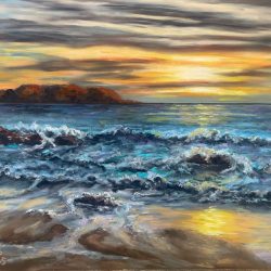 Wavy Sunset, Soft Pastels - www.dogoodart.com Jim Slavik - Wavy Sunset, Soft Pastels- www.dogoodart.com