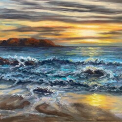 Wavy Sunset, Soft Pastels - www.dogoodart.com Jim Slavik - Wavy Sunset, Soft Pastels- www.dogoodart.com