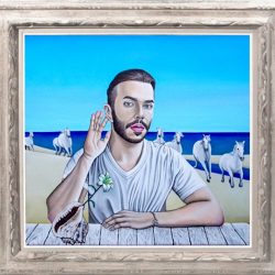 Self-Portrait, oil on canvas, 75 x 80 cm, 2018 - https://krystofnovotny.art/ Krystof Novotny - Self-Portrait, oil on canvas, 75 x 80 cm, 2018- https://krystofnovotny.art/