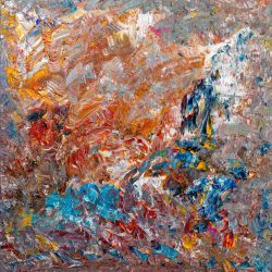 “Staring at the Sun”. Acrylic on Canvas 36 x 36 2023 - www.lindaderoche.com Linda De Roche - “Staring at the Sun”. Acrylic on Canvas 36 x 36 2023- www.lindaderoche.com