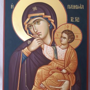 Joy and Consolation Mother of God Icon, 15.7x11.8 inch, Egg tempera paints, aspen panel with oak dowels, covered by gesso with Bologna Chalk mixed with gelatin - No Website Iryna Kyselova - Joy and Consolation Mother of God Icon, 15.7x11.8 inch, Egg tempera paints, aspen panel with oak dowels, covered by gesso with Bologna Chalk mixed with gelatin - No Website