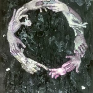 Circle of Life - dark colors, glues, metallic pigments and material applications on black cardboard - MARgiancarlomariani.com MAR Giancarlo Mariani - Circle of Life - dark colors, glues, metallic pigments and material applications on black cardboard - MARgiancarlomariani.com