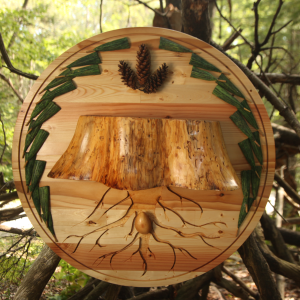 "Pine Cycle" Pine wood and acrylics - No Website Thomas M Fawcett - "Pine Cycle" Pine wood and acrylics - No Website