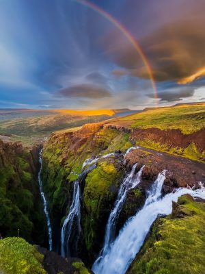 Rainbow over Glymur Falls - Photography - SuhaibKhanPhotography.com Suhaib Khan - Rainbow over Glymur Falls - Photography
