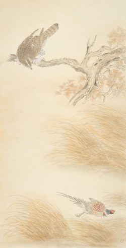 Eagle and Pheasant, Ink and color on rice paper - yanwu.art Yan Wu - Eagle and Pheasant, Ink and color on rice paper