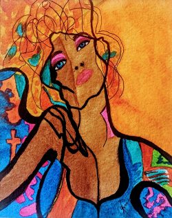 Wednesday's Woman Watercolor 1 - No Website Gayle Miller - Wednesday's Woman Watercolor 1