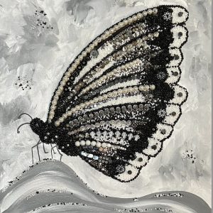 Monarch in Monochrome - Mixed Media - https://sites.google.com/view/susn-milln/home Susan Millan - Monarch in Monochrome - Mixed Media
