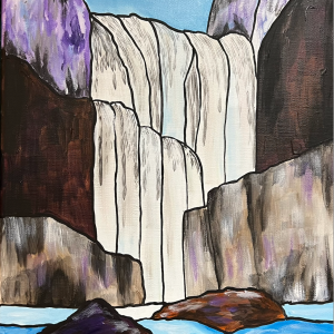 Yosemite Falls, Acrylic on Stretched Canvas - https://sites.google.com/view/susn-milln/home Susan Millan - Yosemite Falls, Acrylic on Stretched Canvas