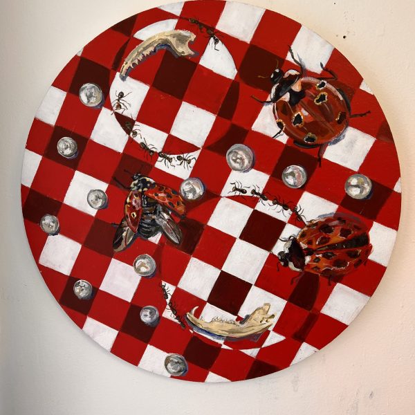 Adison Roberts I&Love&You Acrylic Paint on Round Canvas Price: $500