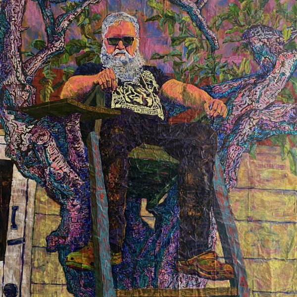 Heidi Brueckner_Seeing Is Believing_Oil on Paper Bags and Foil, on Canvas_60_ x 58_2020_$4000