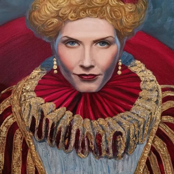 Queen of England using Mixed Media by Irina Yushmanova