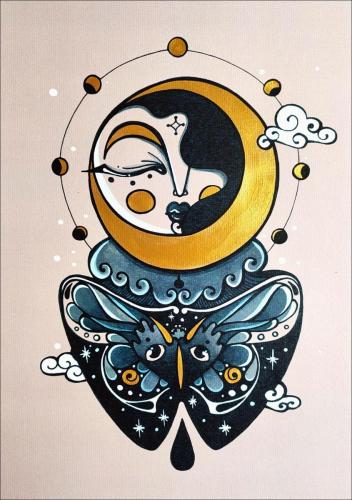 Alexandra Perez Quiroga - Madame Moon - Mixed Media - 200 €