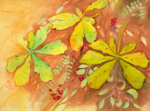 Artist- Emer Beattie Title- Autumn Medium- Watercolour on paper Size- 29 x 21 inches Price- £700 Website- https-::www.emerbeattie.com: