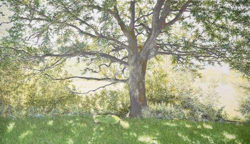 Jean De Clercq - Lebensbaum Sommer - Öl auf Leinwand - 35 x 62 cm - Auf Anfrage