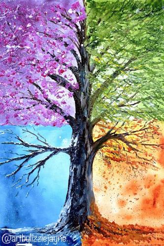 Lizzie Jayne - Tree of Life - Watercolor - 30x40cm
